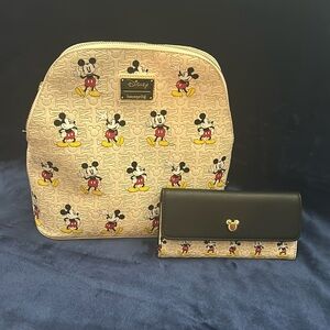 Mickey Mouse Loungefly Backpack and Wallet